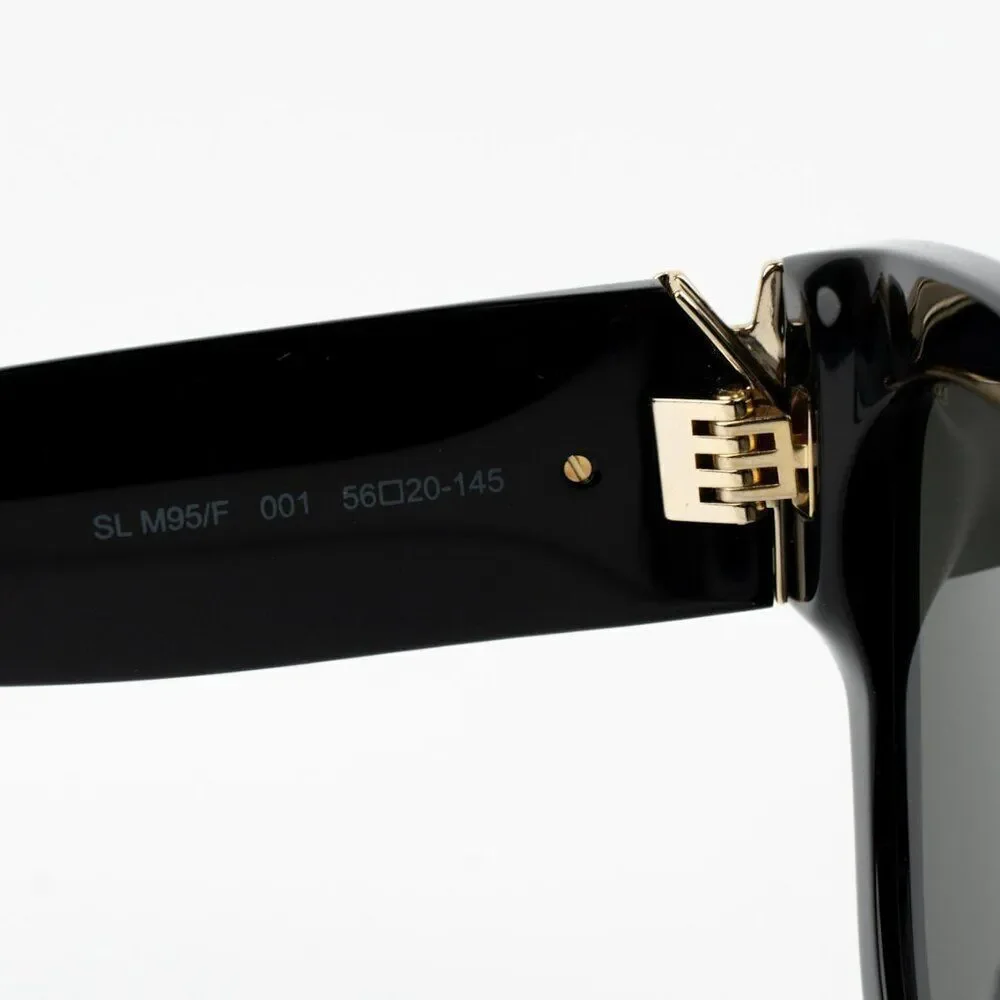 NEW Saint Laurent  SLM95/F 001 Black Grey Oversized Cat Eye Women Sunglasses